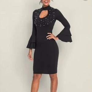 Venus pearl detail bodycon dress